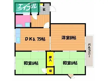 フレグランス21 I(3DK/2階)の間取り写真