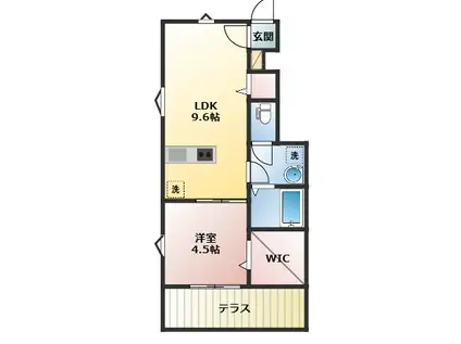ヒッポ東門(1LDK/1階)の間取り写真