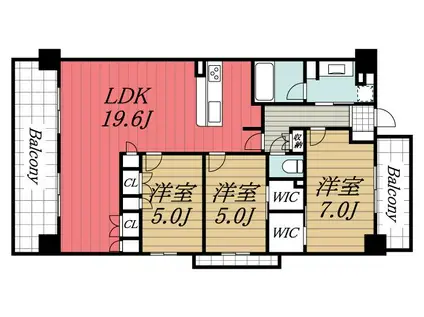 サンクレイドルちはら台ステーションウィズ(3LDK/8階)の間取り写真