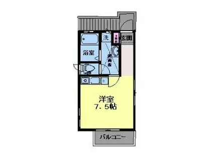 コンフォート小竹(ワンルーム/2階)の間取り写真