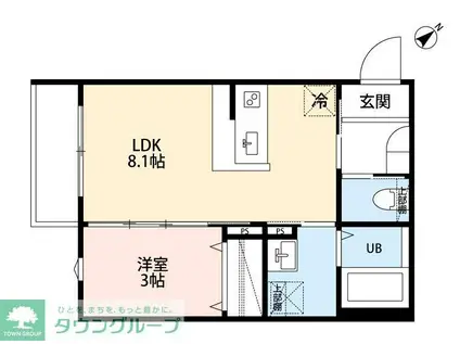 ROBOT HOME 北柏(1LDK/3階)の間取り写真
