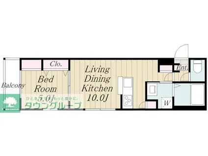 フラットK2(1LDK/2階)の間取り写真