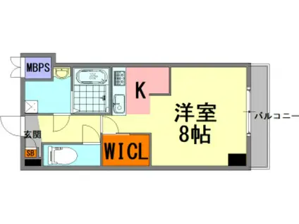 LAND・MARK KOGO(ワンルーム/7階)の間取り写真