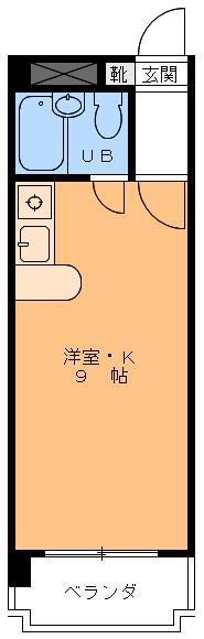 サニーハイツ西長戸(ワンルーム/3階)の間取り写真
