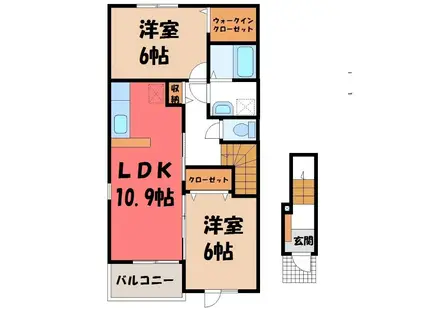 フランアンジュI(2LDK/2階)の間取り写真