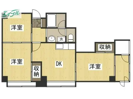 ラフィネヴィラ豊成(3DK/2階)の間取り写真