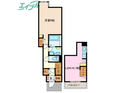 メゾン・デュ・ベル・アルブル(1LDK/1階)の間取り写真