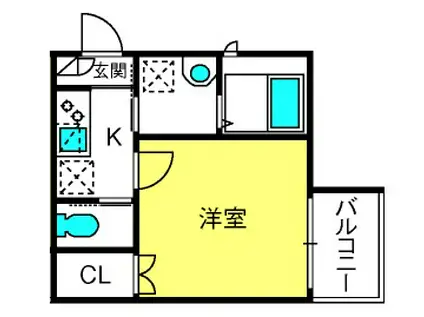 GROEI浦和神明(1K/3階)の間取り写真