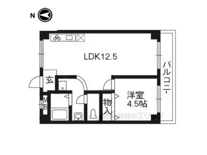 パラッツォ植物園(1LDK/3階)の間取り写真