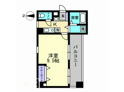 パインズスクエア(1K/3階)の間取り写真