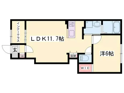 リッツ・グランディールII(1LDK/1階)の間取り写真