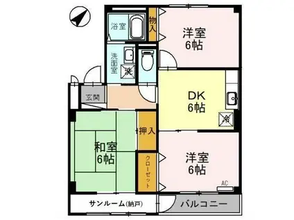 アネックス(3SDK/2階)の間取り写真