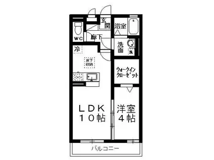 アヴェニール志津A(1LDK/2階)の間取り写真