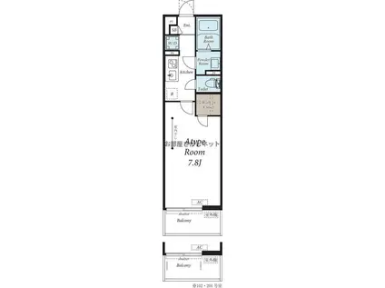 ヴィラ千川学生におすすめ 一人暮らし(1K/3階)の間取り写真