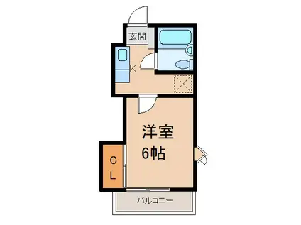 パルティール福島(1K/2階)の間取り写真