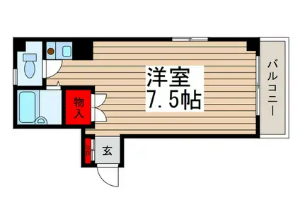 ミラージュヨシダ(ワンルーム/2階)の間取り写真