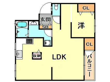 渦が森コーポ6号館(1LDK/4階)の間取り写真