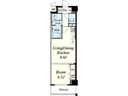 LOCOHOUSE阿倍野(1LDK/4階)の間取り写真