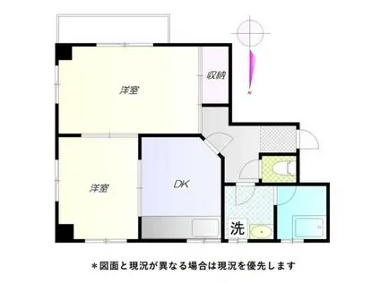 メゾン王城(2DK/2階)の間取り写真