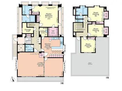 ベルヴェディア自由が丘(4SLDK/5階)の間取り写真
