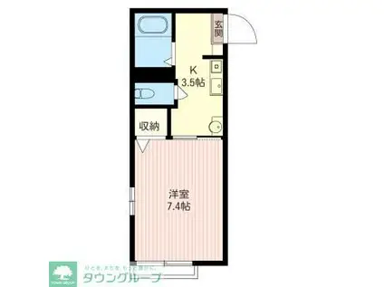 ディアス羽衣(1K/2階)の間取り写真