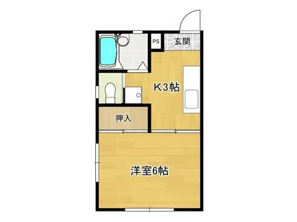 パーツァドーモ(1K/2階)の間取り写真