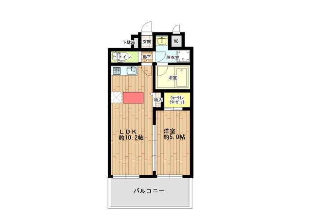 MFPRコート晩翠通(1LDK/7階)の間取り写真