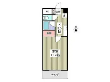 フローラ大塚弐番館(1K/1階)の間取り写真