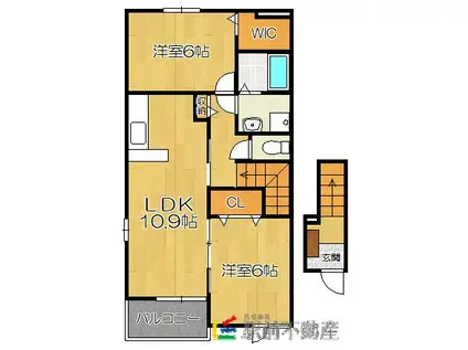 ストロベリーII(2LDK/2階)の間取り写真