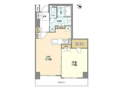 ラサンテ五反田(1LDK/8階)の間取り写真