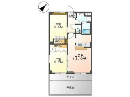 ミューズ(2LDK/1階)の間取り写真