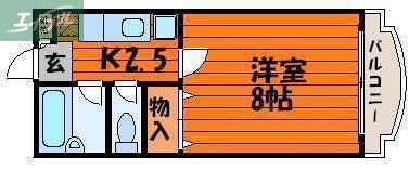 リーセント大和町(1K/1階)の間取り写真