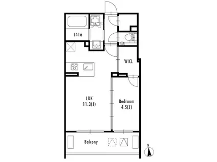 GRAN PASEO西麻布 グランパセオ西麻布(1LDK/4階)の間取り写真