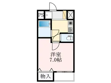 ルミエールS(1K/4階)の間取り写真