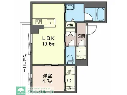 湘南新宿ライン高海 高崎問屋町駅 徒歩23分 3階建 築4年(1LDK/1階)の間取り写真