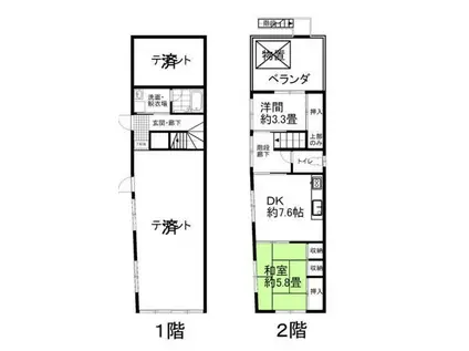 BBハウス(2DK/2階)の間取り写真