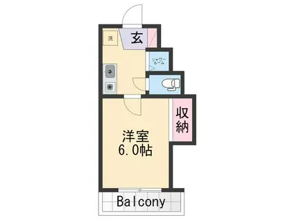 ラヴニール(1K/2階)の間取り写真