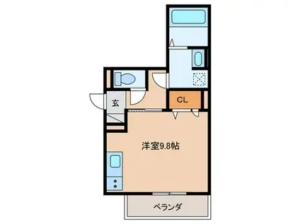 アリヴィオ(ワンルーム/1階)の間取り写真