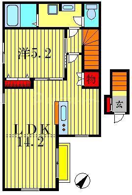 ジョイワン(1LDK/2階)の間取り写真