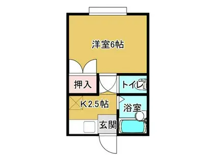 パレスウエスト(1K/2階)の間取り写真