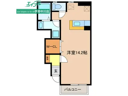 プラム・グローヴ(ワンルーム/1階)の間取り写真