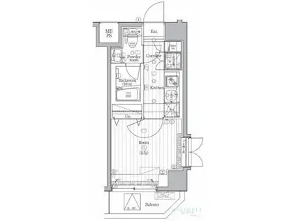 PREMIUM CUBE 新中野(1K/3階)の間取り写真