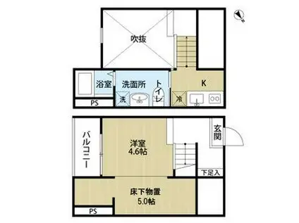 クレアーレ想(1K/1階)の間取り写真