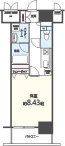 シエル新堀(1K/11階)の間取り写真