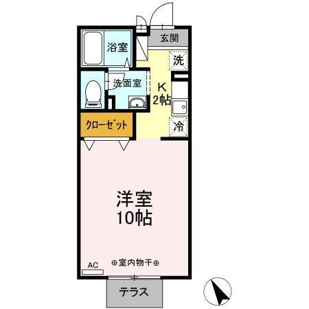 HOM・1(1K/1階)の間取り写真