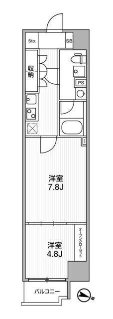 WEAVE BASE -ITABASHI HONCHO(2K/7階)の間取り写真