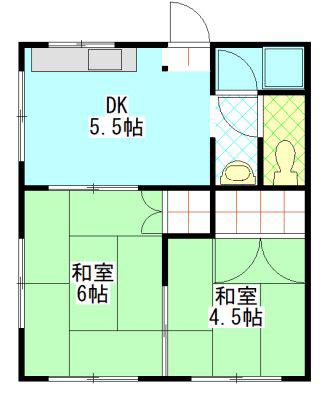 リナート(2DK/1階)の間取り写真