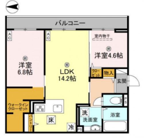 そらみつ大和八木(2LDK/1階)の間取り写真