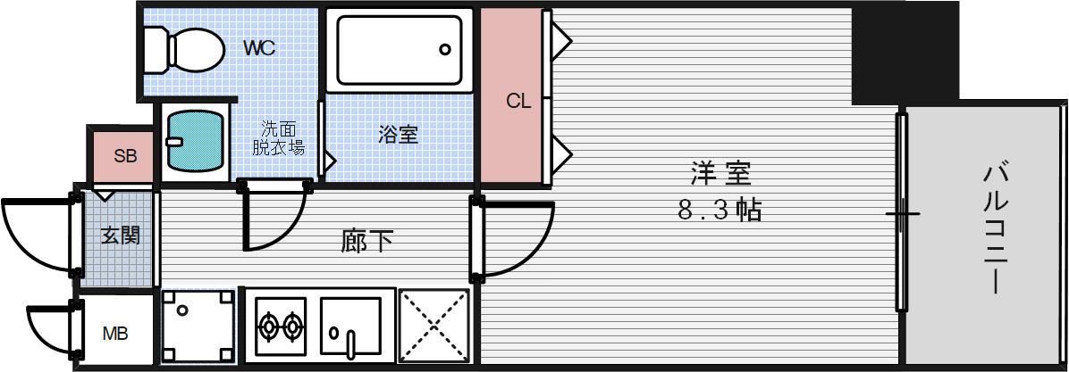 アドバンス大阪城エストレージャ(1K/6階)の間取り写真