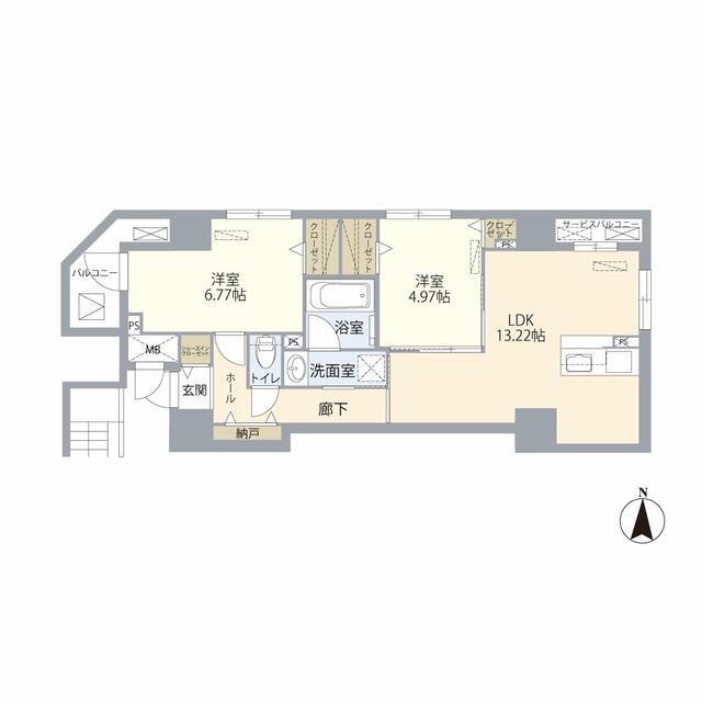 SKYWOOD錦糸町(2LDK/6階)の間取り写真